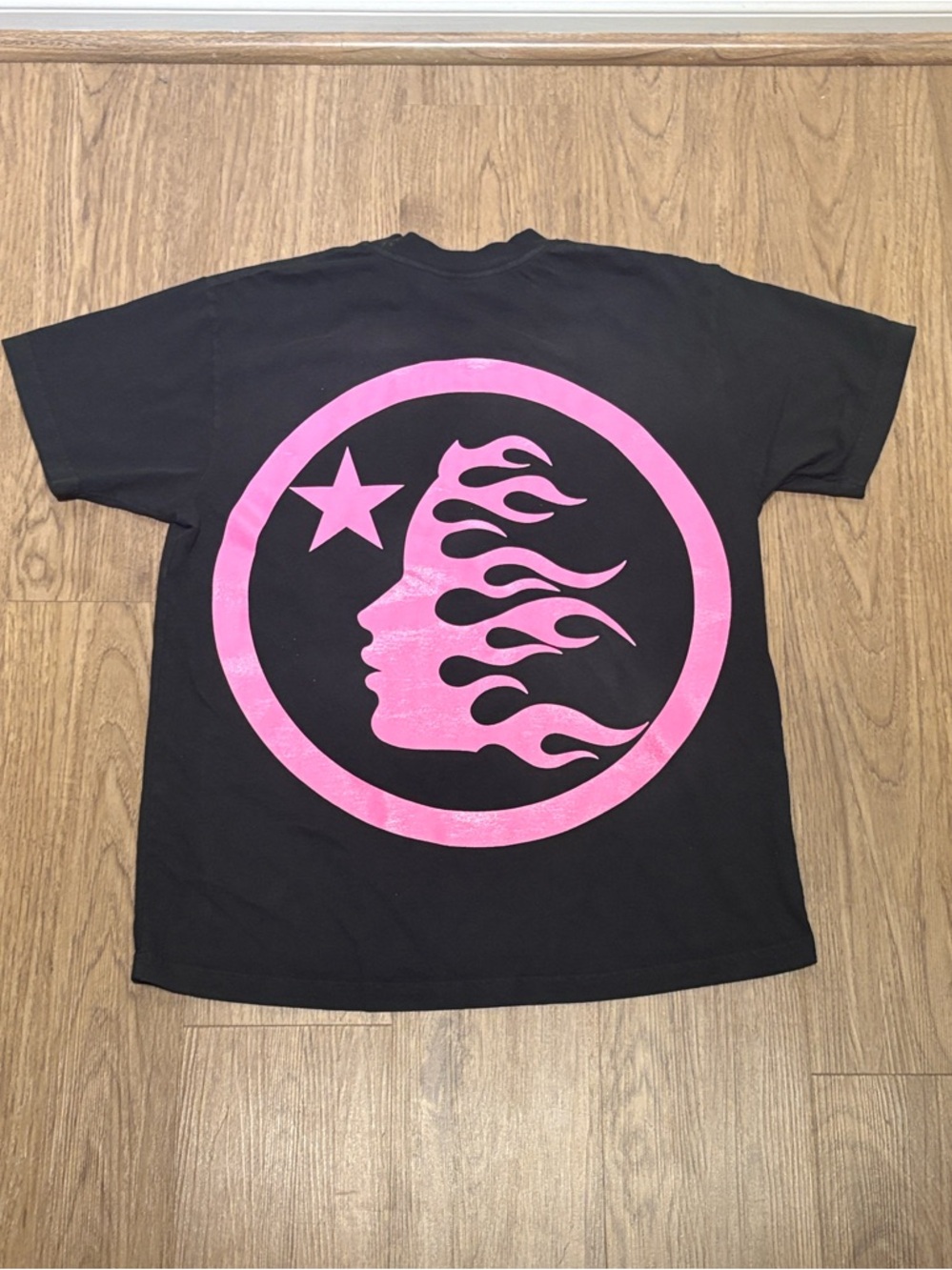 Black Hellstar Rhinestone Tee With Pink Lettering - Picture 4 of 5